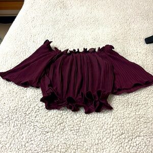 Off the shoulder magenta/ burgundy top